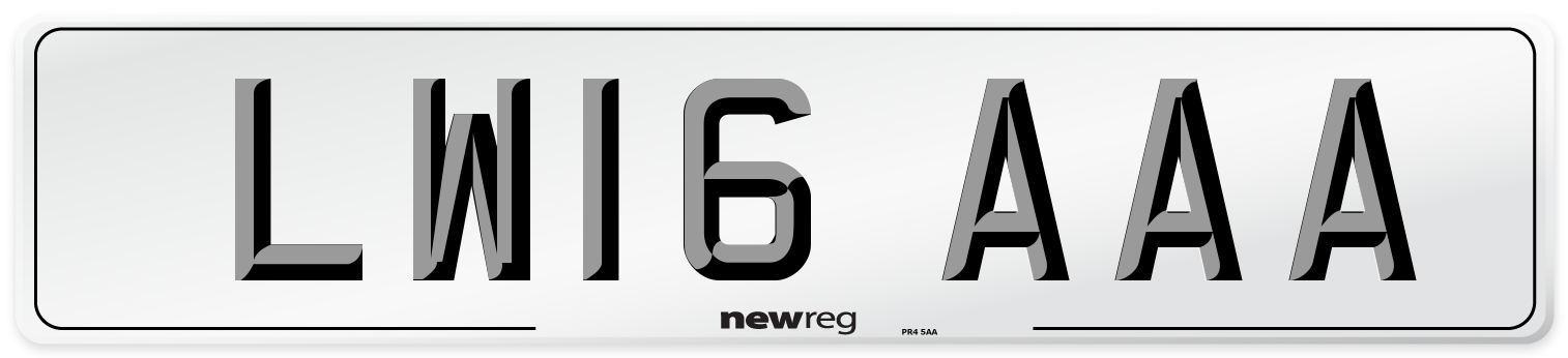 LW16 AAA Number Plate from New Reg